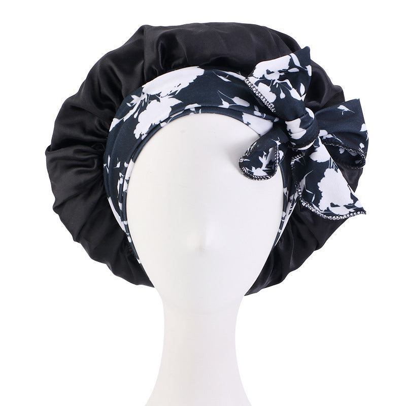 Women's Hair Care Hat With Ethnic Stretch Ribbon