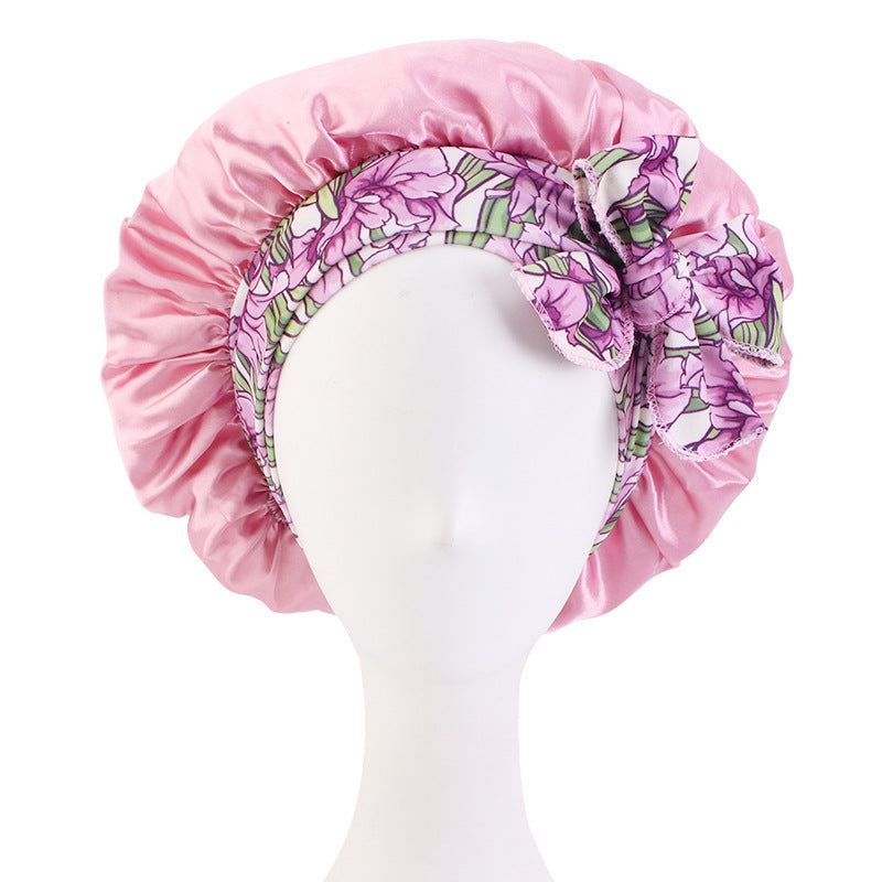 Women's Hair Care Hat With Ethnic Stretch Ribbon